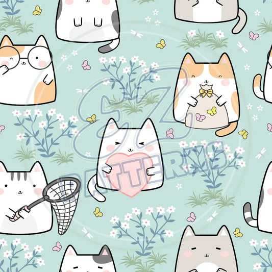 Summer Kit Cats 006 Printed Pattern Vinyl