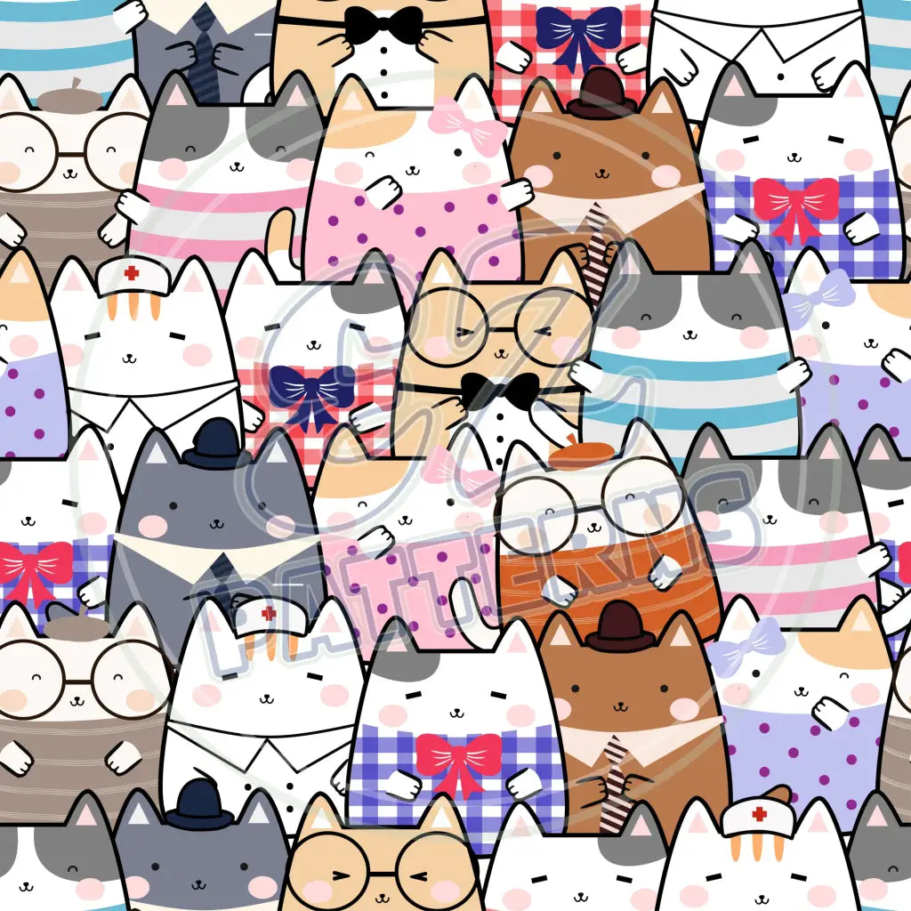 Summer Kit Cats 016 Printed Pattern Vinyl