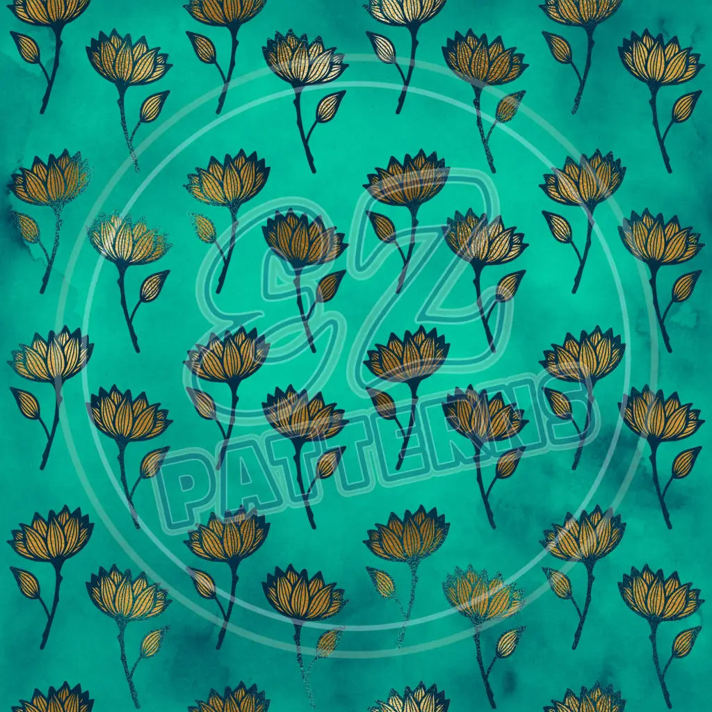 Teal Gold 009 Printed Pattern Vinyl