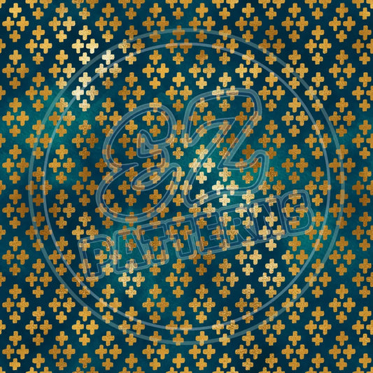 Teal Gold 010 Printed Pattern Vinyl