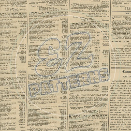 Vintage Newsprint 012 Printed Pattern Vinyl