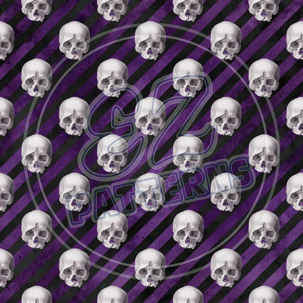 Violet Skulls 015 Printed Pattern Vinyl