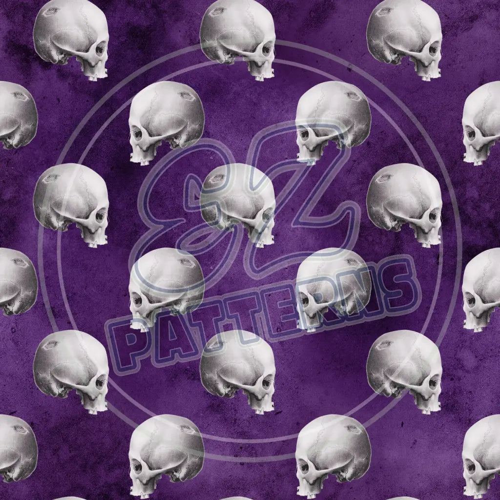 Violet Skulls 018 Printed Pattern Vinyl