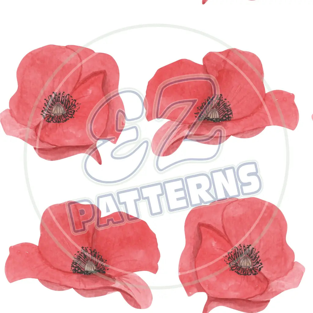 Watercolor Poppies 005 Printed Pattern Vinyl