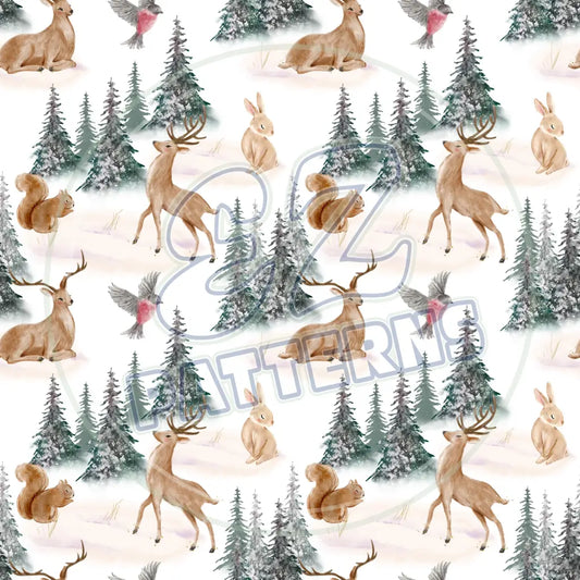 Woodland Christmas 001 Printed Pattern Vinyl